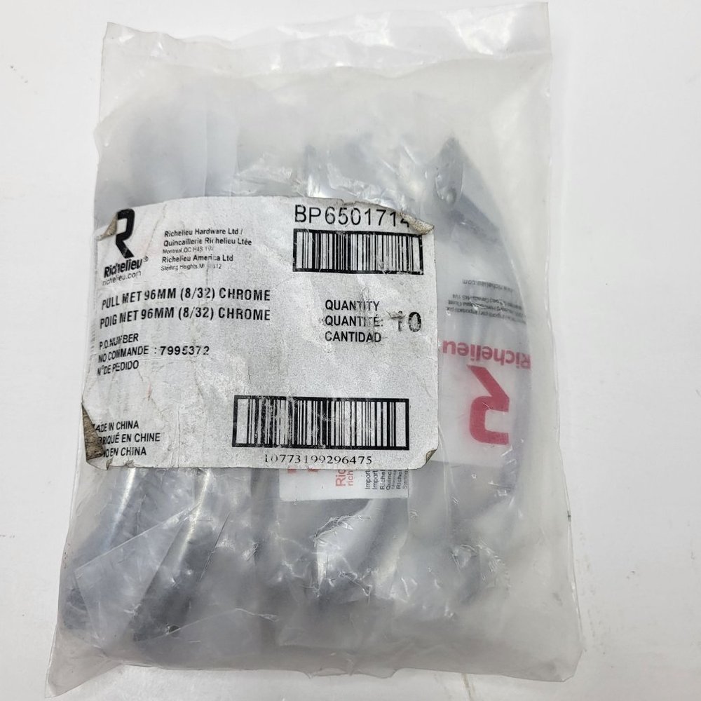 (10) RICHELIEU BP65017140 Contemporary Metal‎ Pull - (Length 5 3/16") (Chrome)